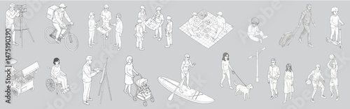 People cutout_Axonometric view