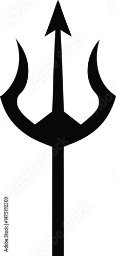 Black and white arrow vector illustration silhouette, a Japanese calligraphy symbol art icon design