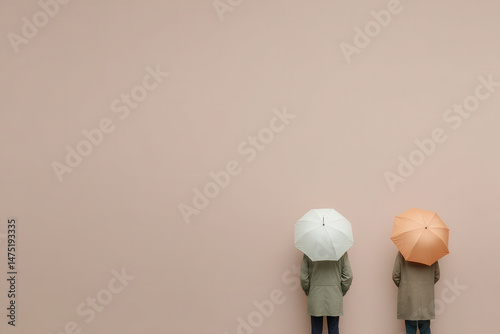 two people standing under umbrellas during spring rain