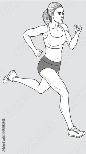 running woman vector illustration_Axonometric view