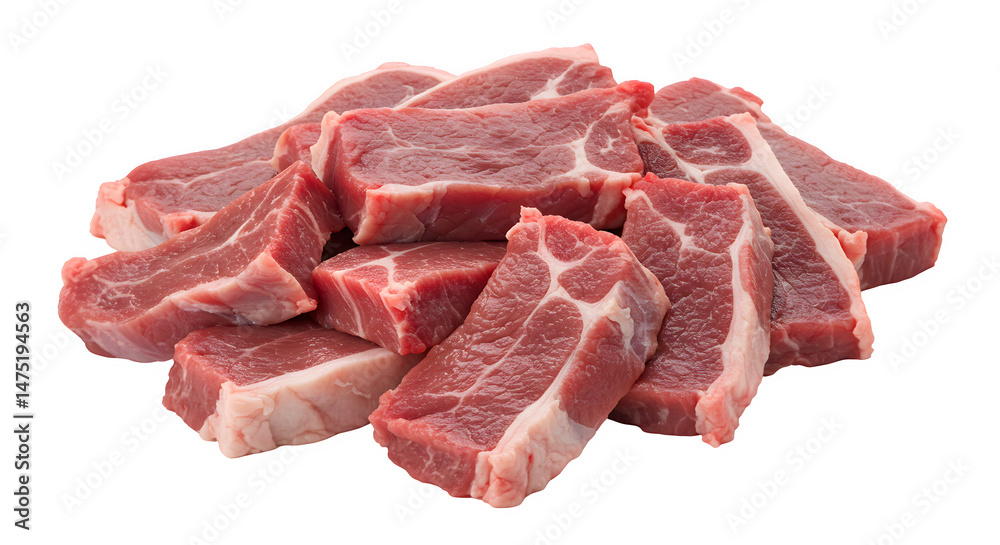 Raw beef Meat Slices Isolated on White Background, Uncooked beef Ribs or Strips on white background, Fresh Raw beef Strips on white background Raw beef Meat Slices Isolated on White Background, Uncooked beef Ribs or Strips on white background, Fresh Raw beef Strips on white background