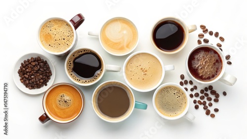 Nine Coffee Cups Compositio...