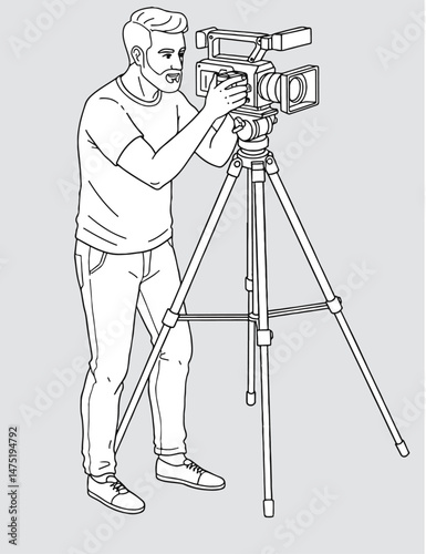 man with film camera_Axonometric view