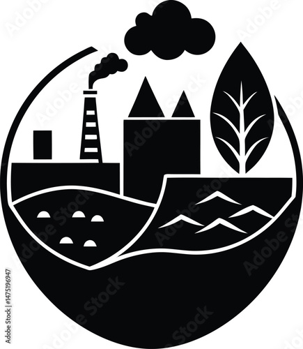 environmental impact icon vector illustration