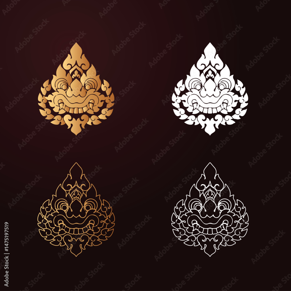 Fototapeta premium reahou kbach khmer drawing vector khmer cambodia