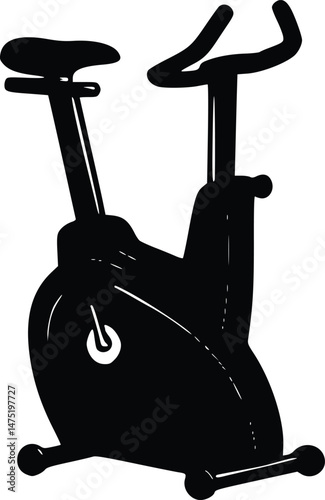 Stationary Exercise Bike Silhouette A Simple Black Outline of a Fitness Machine for Indoor Cycling