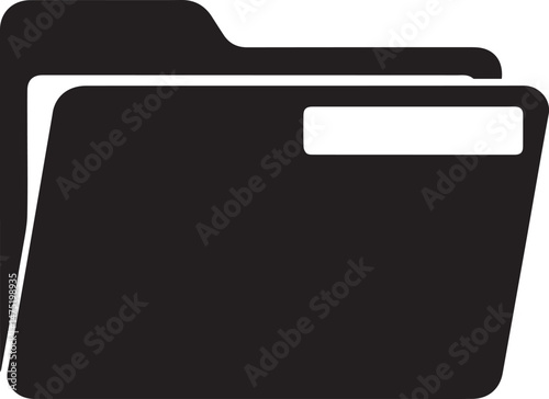 Folder Icon Silhouette Black Vector | Simple File & Document Storage Icon