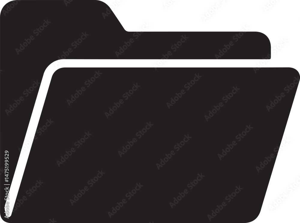 Folder Icon Silhouette Black Vector | Simple File & Document Storage Icon Folder Icon Silhouette Black Vector | Simple File & Document Storage Icon