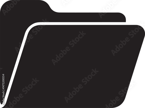 Folder Icon Silhouette Black Vector | Simple File & Document Storage Icon