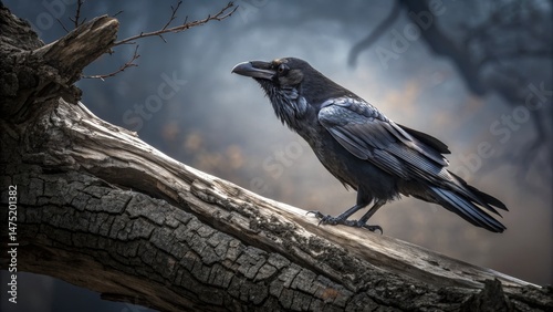 Raven on Weathered Branch M...