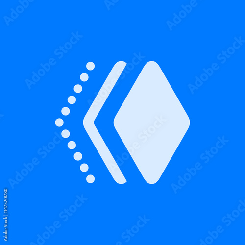 Square Stack 3D Forward Dotted Line Filled Icon
