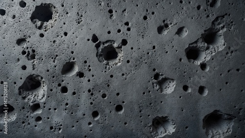 Vesicular basalt wall texture showcasing volcanic origin