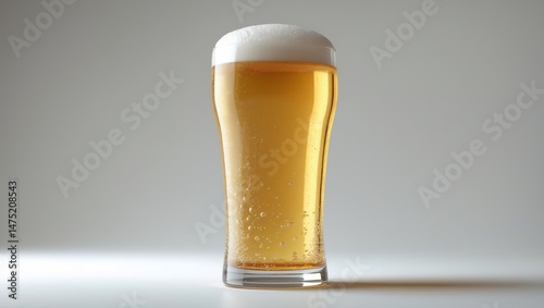 White background with a pint of pale lager in a glass