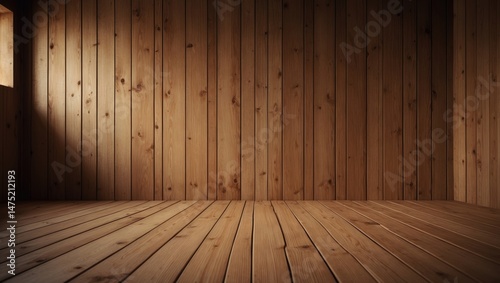 Wooden walls and floor as a backdrop