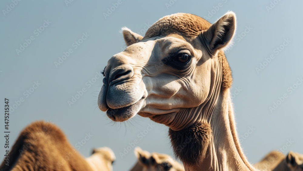 Obraz premium camels consuming food