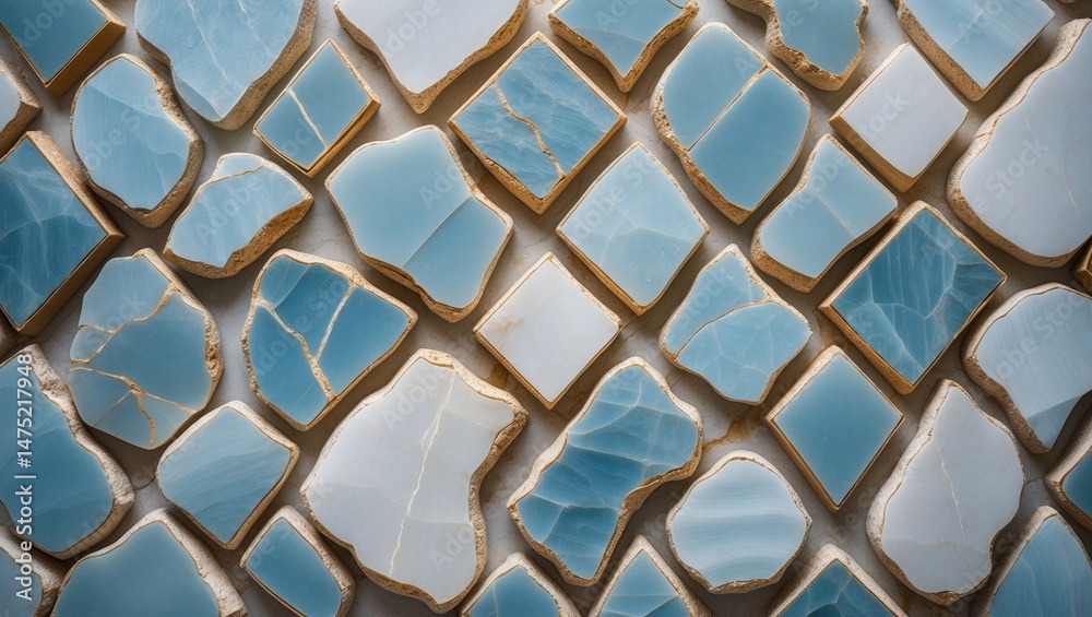 Fototapeta premium Walls featuring a variety of onyx stones