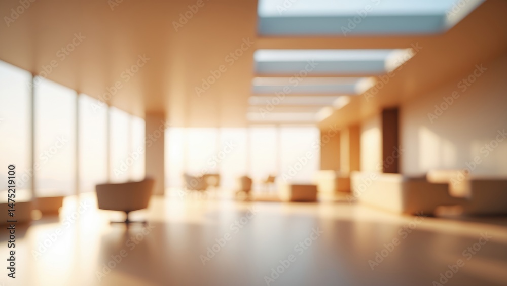 Fototapeta premium Blurry background of a vacant open workspace