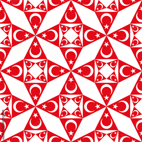 turkey flag pattern design. turkish background. vector illustration