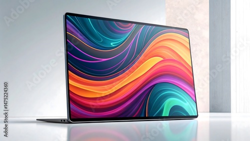abstract background with rainbow on laptop cover