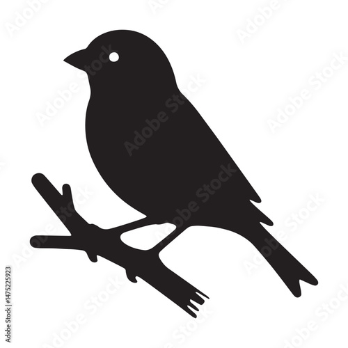 Small yet Mighty Sparrow silhouette – Sparrow illustration – Minimalist Sparrow vector – Bird silhouette

