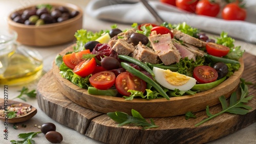 Wooden Bowl Nicoise Salad T...