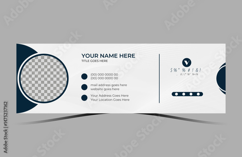 Modern and minimalist email signature or email footer template