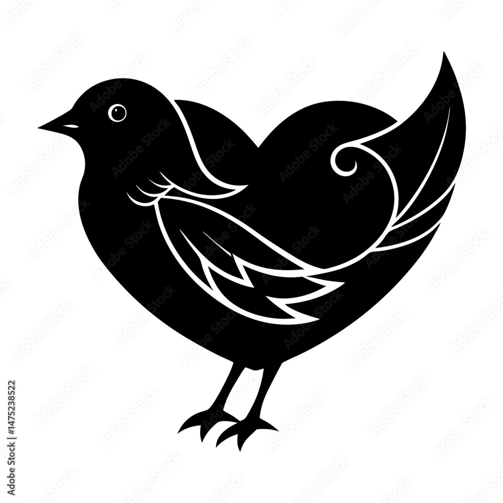 Obraz premium Love Bird Silhouette vector