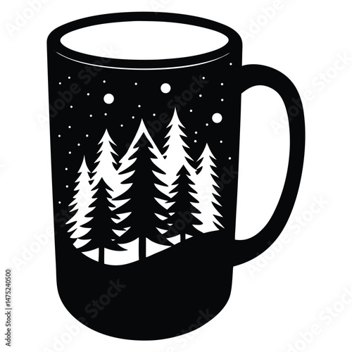 Reusable Coffee Mug Forest Design