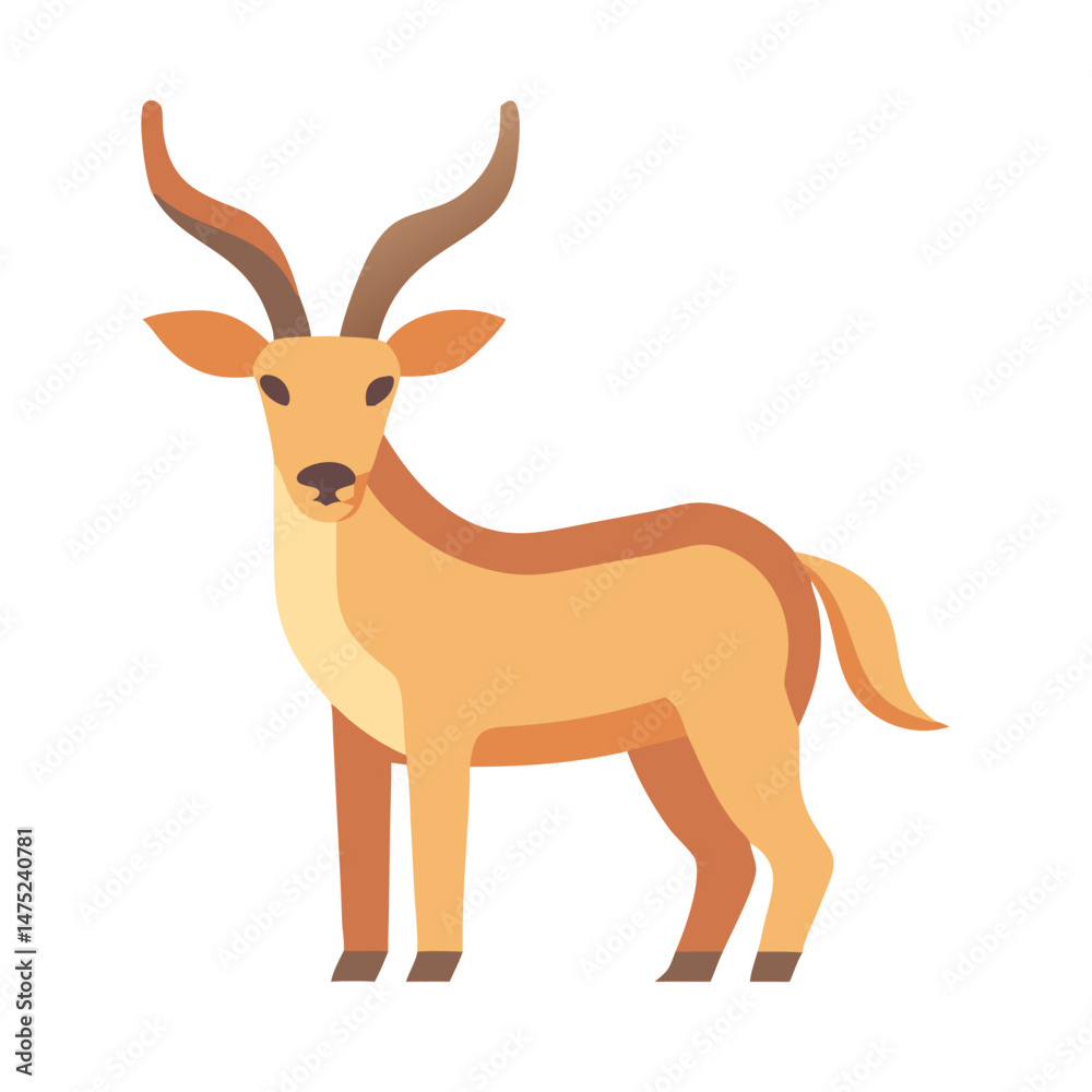 Obraz premium Abstract Kudu illustration in geometric style on black background