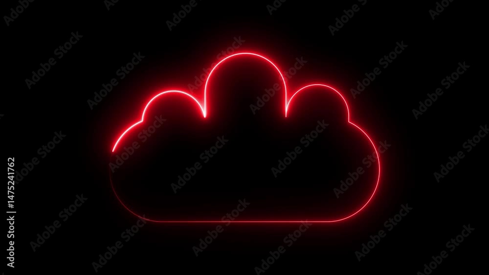 neon cloud storage network conception from a plurality of hosts and communications Weather Cloud icon animation degree of Fahrenheit