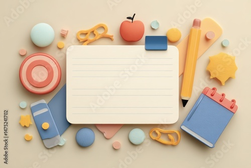 Creative School Supplies Flat Lay Design with Copy Space