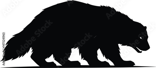 Majestic Wolverine Animal Vector Silhouette