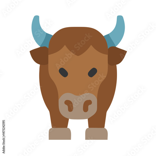 A cartoon bull illustration on a black background