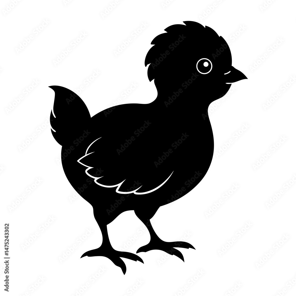 Obraz premium Baby Chick Silhouette vector