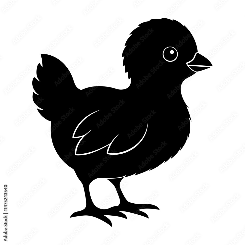 Obraz premium Baby Chick Silhouette vector