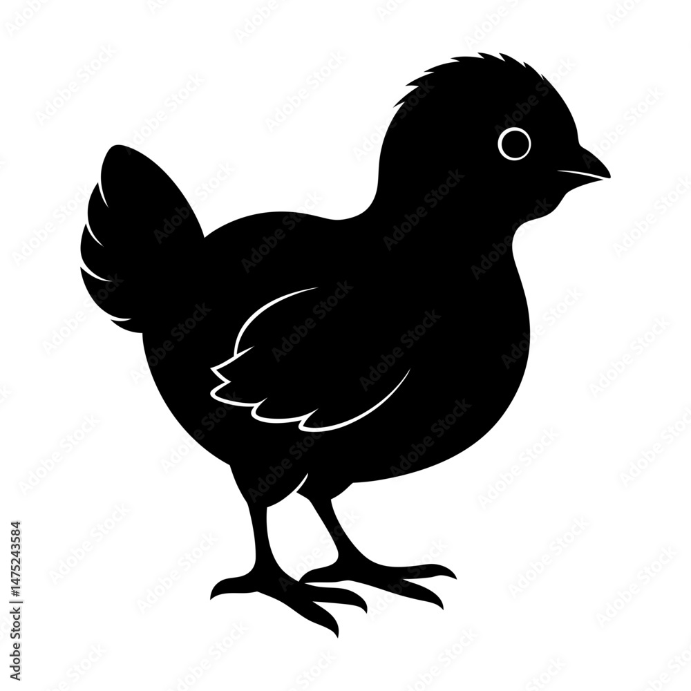 Obraz premium Baby Chick Silhouette vector