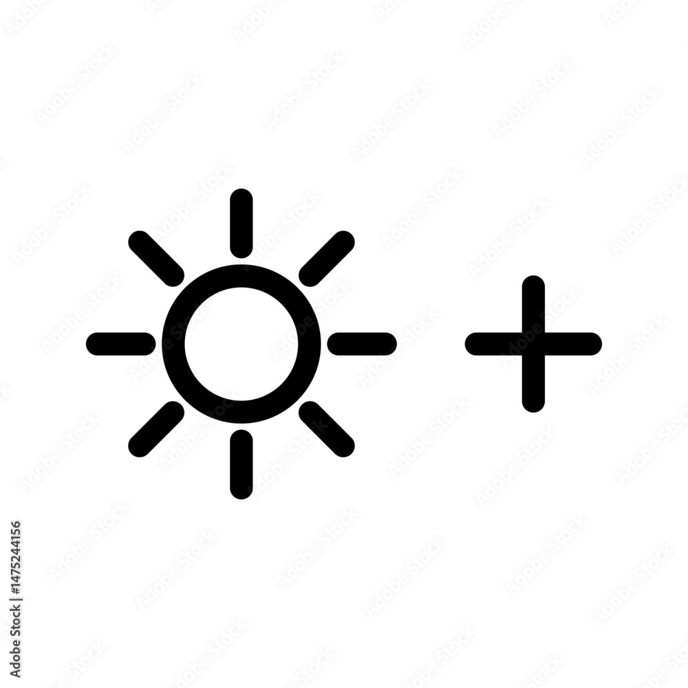 Brightness Icon, Adjust Contrast icon ,vector silhouette. Temperature icon, Screen brightness icon for UI UX website, mobile app, logo. Vector illustration. Brightness Icon, Adjust Contrast icon ,vector silhouette. Temperature icon, Screen brightness icon for UI UX website, mobile app, logo. Vector illustration.