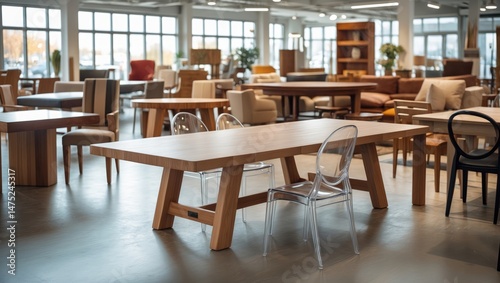 Wallpaper Mural Interior view of a furniture store with an assortment of comfortable and stylish tables Torontodigital.ca