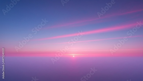 Beautiful dusk with pink and purple shades illuminating the horizon