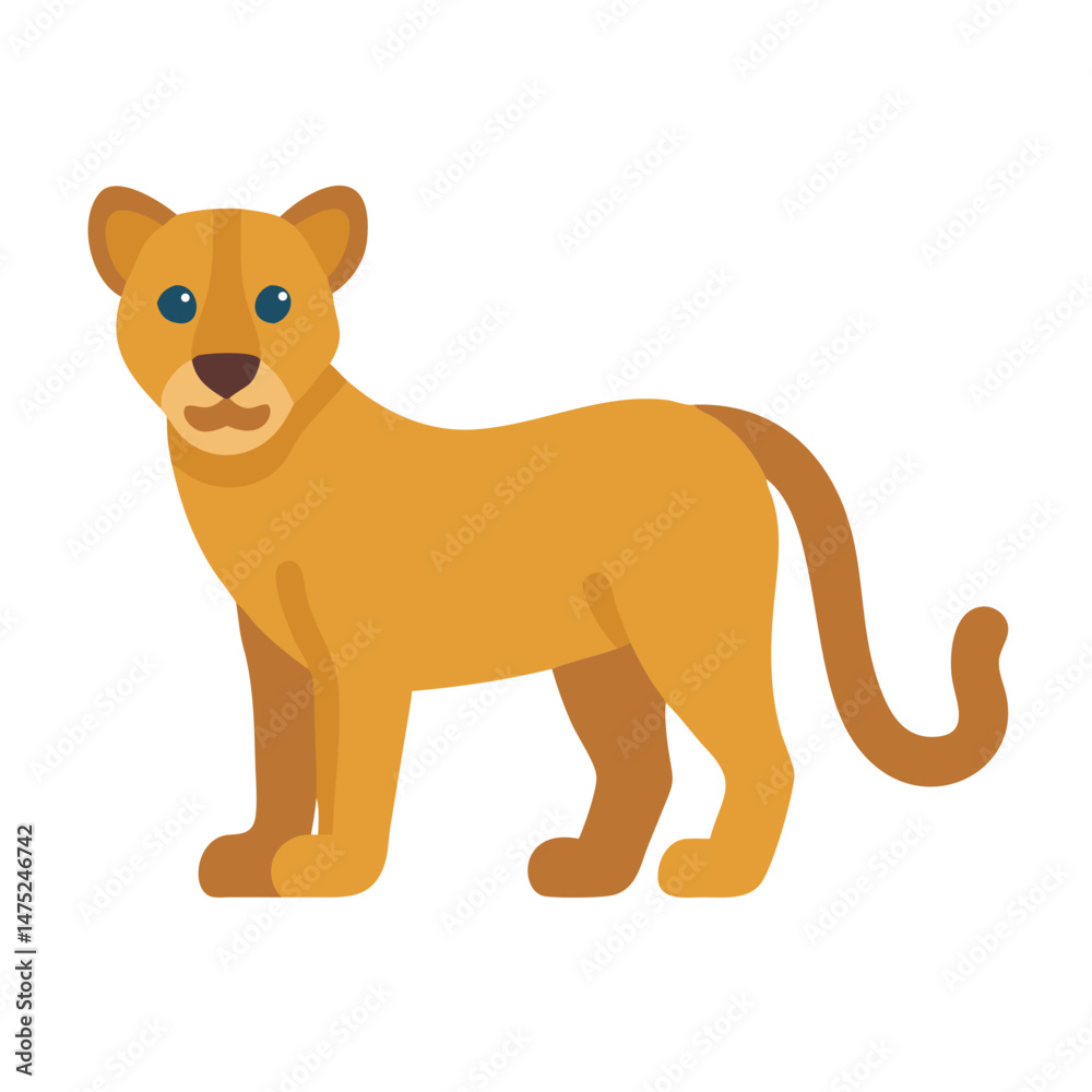 Obraz premium Minimalist cougar illustration on a black background