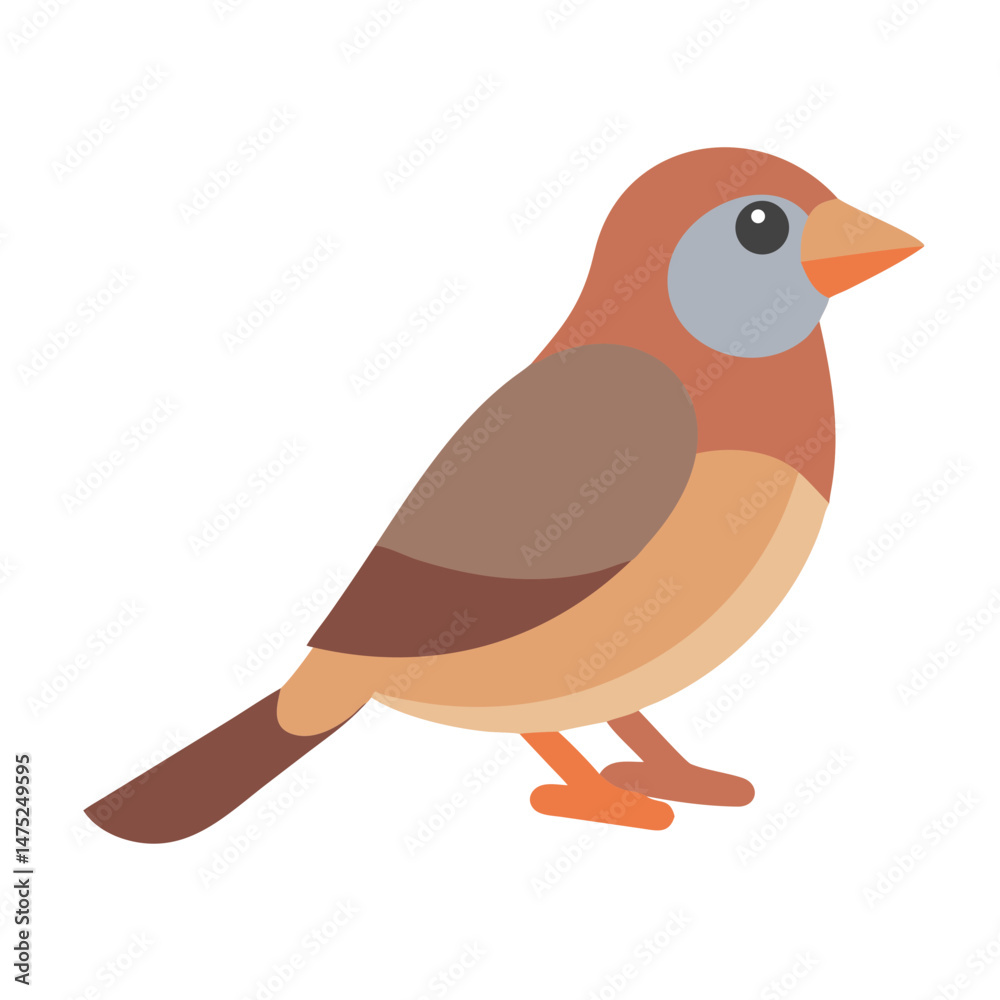 Fototapeta premium Simple sparrow illustration isolated on black background design element