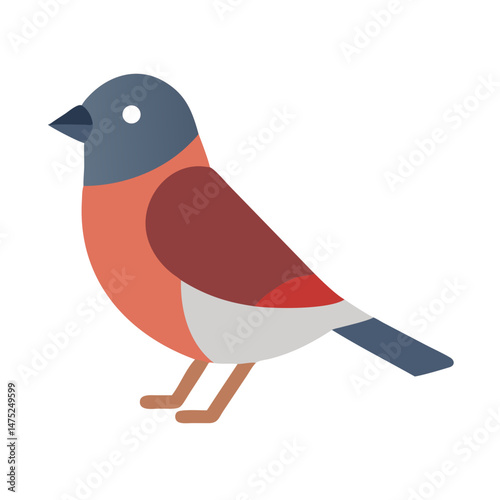 Illustration of a bullfinch, vector graphic on a black background