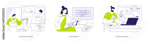 Creativity development isolated cartoon vector illustrations se