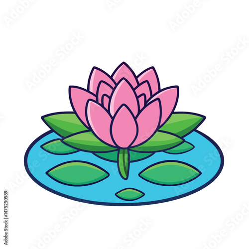 lotus vector art on withe background