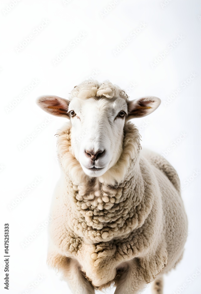 Obraz premium White Sheep with Thick Fleece