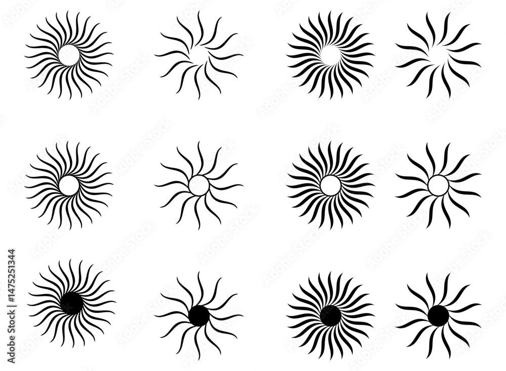 set of vector floral design elements