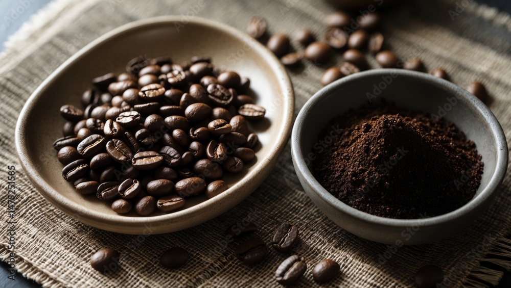 Fototapeta premium Natural foot and body treatment using ground coffee beans