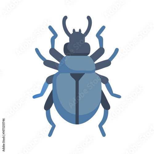 Blue beetle vector illustration on black background art