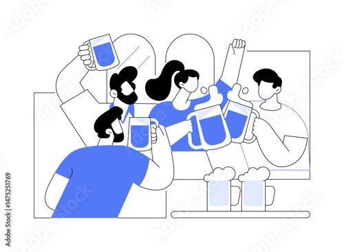 Pub crawl isolated cartoon vector illustrations.