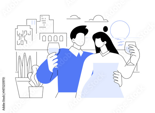Golden hour isolated cartoon vector illustrations.